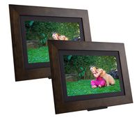 PhotoShare Friends and Family Smart Frame Digital Photo Frame, Send Pics from Phone to Frame, WiFi, 8 GB, Holds Over 5,000 Photos, HD, 1080P, iOS, Android (10.1" (2-Pack), Espresso)