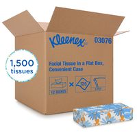 Kleenex Professional Facial Tissue for Business (03076), Flat Tissue Boxes, 12 Boxes / Convenience Case, 125 Tissues / Box