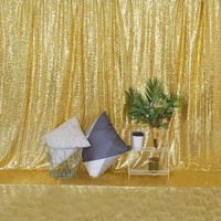 GFCC Sequin Satin Backdrop Photo Backdrop Without Photo Booth Backdrop Stand - Gold 8ftx8ft (No Thin)
