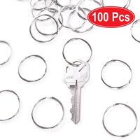 1" (25mm) Nickel Plated Silver Steel Round Edged Split Circular Keychain Ring Clips for Car Home Keys Organization, Arts & Crafts, Lanyards (100)