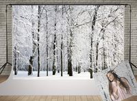 Kate Winter Photography Backdrops White Frozen Snow Backdrops Forest Tree Photo Background for Wedding Props (10x6.5ft)