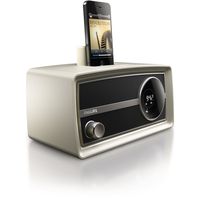 Philips Mini Charging Alarm Speaker Dock, Cream (Discontinued by Manfacturer)