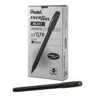 Pentel EnerGel FLASH! Liquid Gel Stick Pen, (0.7mm) Medium Line, Metal Tip, Black Ink, 12 pack (BL417-A)