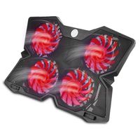 ARyee Laptop Cooling Pad with 4 Fans for 14-17 Inch Laptop, Portable Ultra-Slim Quiet Notebook Cooler pad Dual USB Ports and 4 Blue LED Light (Red)
