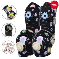 Innovative Soft Kids Knee and Elbow Pads with Bike Gloves | Toddler Protective Gear Set w/Mesh Bag& Sticker | Roller-Skating, Skateboard Knee Pads (Space Monster, Large (8-11 Years))