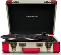 Crosley CR6019D-RE Executive Portable USB Turntable with Bluetooth, Red
