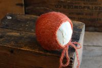 Newborn Mohair Bonnet, Photography Prop (Cinnamon)
