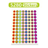 Mini Star Stickers Mega Bundle 5280 PCS in 8 Colors for Reward Behavior Chart 3/8 inch