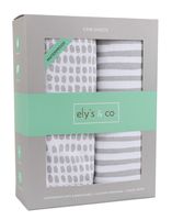 Waterproof Crib Sheet | Toddler Sheet no Need for Crib Mattress Pad Cover or Protector I Taupe Splash and Stripes by Ely's & Co.