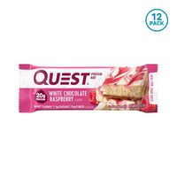 Quest Nutrition White Chocolate Raspberry Protein Bar, High Protein, Low Carb, Gluten Free, Keto Friendly, 12 Count