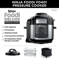 Ninja FD401 Foodi 8-qt. 9-in-1 Deluxe XL Cooker & Air Fryer-Stainless Steel Pressure Cooker, 8-Quart