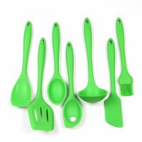 Chef Craft 7 Piece Silicone Kitchen Tool and Utensil Set, Green