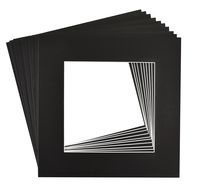 Golden State Art, Pack of 10, 12x12 Black Picture Mats Mattes with White Core Bevel Cut for 8x8 Photo