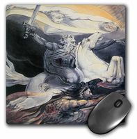 3D Rose"Death On A Pale Horse by William Blake" Matte Finish Mouse Pad - 8 x 8" - mp_129783_1