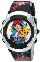 Pokemon Boys' Quartz Watch with Plastic Strap, Black, 16 (Model: POK3018-AAZ)