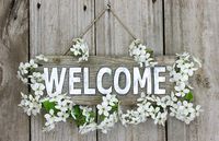 Wgniip 5D DIY Diamond Painting by Number Kit, Full Round Drill Embroidery Kits for Adults or Kids Cross Stitch Supply Painting with Diamonds Arts Craft Canvas for Home Decor - Welcome 14X18 inches