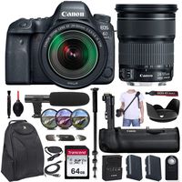 Canon EOS 6D Mark II DSLR Camera w/Canon EF 24-105mm f/3.5-5.6 is STM Lens + Canon BG-E21 Battery Grip & Exclusive Accessory Bundle