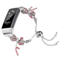 Wearlizer Compatible for Fitbit Charge 3/Charge 3 SE Bands for Women, Adjustable Metal Replacement/Assesories/Strap for Fit bit Charge 3 Santa