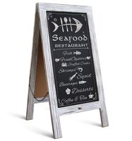 Rustic Vintage Wooden Whitewashed Magnetic A-Frame Chalkboard/Sidewalk Chalkboard Sign/Large 40" x 20" Sturdy Sandwich Board/A Frame Restaurant Message Board Display (Classic)