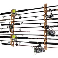 Rush Creek Creations 2 in 1, 11 Fishing Rod/Pole Storage Wall/Ceiling Rack