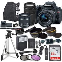 Canon EOS Rebel SL2 Digital SLR Camera with Canon EF-S 18-55mm is STM & 75-300mm III Lens + Sandisk 32GB SDHC Memory Card, Backpack and Accessory Bundle