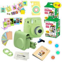 Fujifilm Instax Mini 9 Camera + Fuji INSTAX Instant Film (40 SHEETS) + 14 PC Instax Accessories kit Bundle - Lime Green