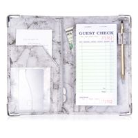 Sonic Server Marble Style Deluxe Server Book for Restaurant Waiter Waitress Waitstaff | Black Marble | 9 Pockets Includes Zipper Pouch with Pen Holder | Holds Guest Checks, Money, Order Pad