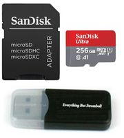 Samsung Galaxy S9 Memory Card SanDisk 256GB Ultra Micro SD SDXC UHS-I Class 10 works with S9+, S9 Plus (SDSQUAR-256G-GN6MA) with Everything But Stromboli (TM) Card Reader