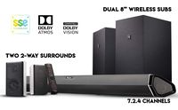 Nakamichi Shockwafe Elite 7.2.4Ch 800W Dolby Atmos Soundbar with Dual 8" Subs (Wireless), Two 2-Way Rear Speakers & Dolby Vision