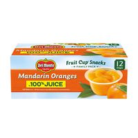 Del Monte Mandarin Orange Fruit Snack Cups in 100% Juice, 12-4oz Cups