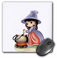 3dRose LLC 8 x 8 x 0.25 Inches Little Witch Making Halloween Brew Mouse Pad (mp_58833_1)
