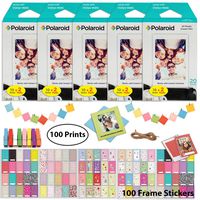 Polaroid Instant Film (100 Sheets) and Picture Frame Accessory Bundle - Designed for use with Fujifilm Instax Mini and PIC 300 Cameras
