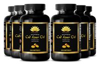 Mental Alertness Supplements - Norwegian COD Liver Oil - Fish Oil - 6 Bottles 1500 softgels