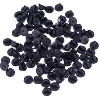 eBoot PVC Rubber Pin Backs, Black (100)
