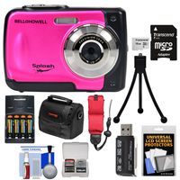 Bell & Howell Splash WP10 Shock & Waterproof Digital Camera (Pink) with 16GB Card + Batteries & Charger + Case + Tripod + Float Strap Kit