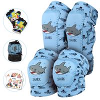 Innovative Soft Kids Knee and Elbow Pads with Bike Gloves | Toddler Protective Gear Set | CSPC Certified& Comfort | Roller-Skating, Knee Pads for Kids Child Boys Girls (Shark, Small (2-4 Years))
