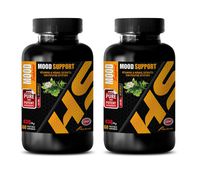 a Stress Relief - Mood Support Vitamins and Herbs - Positive Vibes - Natural - Anxiety and Stress Relief - Pure and Potent - GABA Relaxer - 2 Bottle (120 Caps) - 2 Bottle (120 Caps)