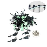 Castuvy 60 Pcs Black Adjustable Self-adhesive Nylon Cable Tie With Fixed Screws, For Cable Management