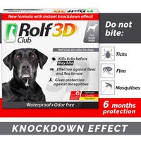Rolf Club 3D FLEA Collar for Dogs - Flea and Tick Prevention for Dogs - Dog Flea and Tick Control for 6 Months - Safe Tick Repellent - Waterproof Tick Treatment (Over 65LB)