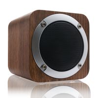 LEFON Wooden Wireless Speaker with FM Radio 1800mAh Rechargable Battery Support AUX TF Card MP3 Player (Black Walnut)