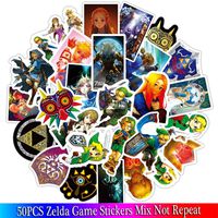 50PCS New The Legend of Zelda Stickers Sets Anime Sticker Lot for Laptop Bicycle Phone Guitarl Cartoon Stickers Pack