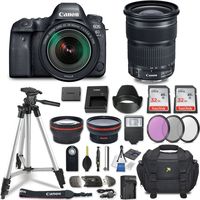 Canon EOS 6D Mark II DSLR Camera w/Lens Bundle Including EF 24-105mm f/3.5-5.6 is STM + 2.2X Telephoto & 0.43x Aux Wide Angle Lens + 2Pcs 32GB SD + Accessories with Premium Commander Kit (28 Items)
