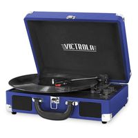 Victrola Vintage 3-Speed Bluetooth Suitcase Turntable with Speakers, Cobalt Blue