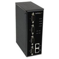 StarTech.com 4 Port Industrial RS-232 / 422 / 485 Serial to IP Ethernet Device Server - PoE-Powered - 2x 10/100Mbps Ports - Serial over IP (NETRS42348PD)