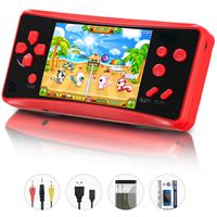 HigoKids Retro Classic Handheld Game Console Built in 218 Games AV Out Retro Childhood Family TV Video Game Controller 3.5 Inches LCD Large Screen 1 USB Charge Handheld Games for Adults-Soul Red