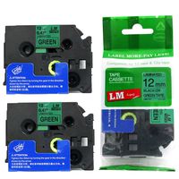 2/Pack - LM Tapes Compatible TZe-731 Black on Green p-Touch Label Tape, 12mm Laminated replacment TZe731 Tape, TZ731 0.47" Black Ink on Green Label with a Great Color/Size Guide.