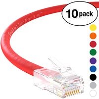 InstallerParts (10 Pack) Ethernet Cable CAT6 Cable UTP Non-Booted 0.5 FT - Red - Professional Series - 10Gigabit/Sec Network/High Speed Internet Cable, 550MHZ