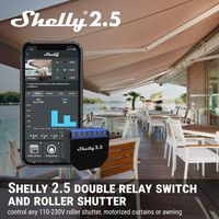 Shelly 2.5 Double Relay Switch and Roller Shutter WiFi Open Source Wireless Home Automation Dual Power Metering iOS Android Application (2 Pack)
