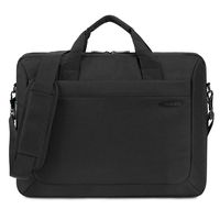 15.6 Inch Laptop Bag Nylon Water Resistant Business Briefcase Lightweight College Office Messenger Bag Expandable Capacity Shoulder Bag for Travel/Business/School/Men/Women,Black