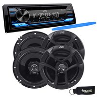 JVC KD-TD71BT - CD Receiver Featuring Bluetooth, Front USB, AUX, Amazon Alexa + Two Pairs of JVC 6.5" Speakers